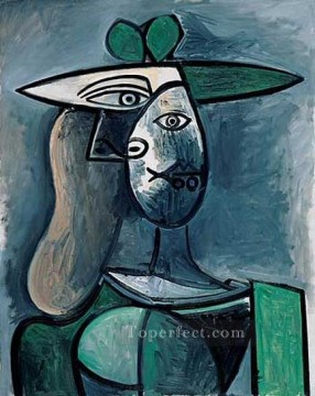 パブロ・ピカソ Painting - 帽子をかぶった女1 1961 パブロ・ピカソ